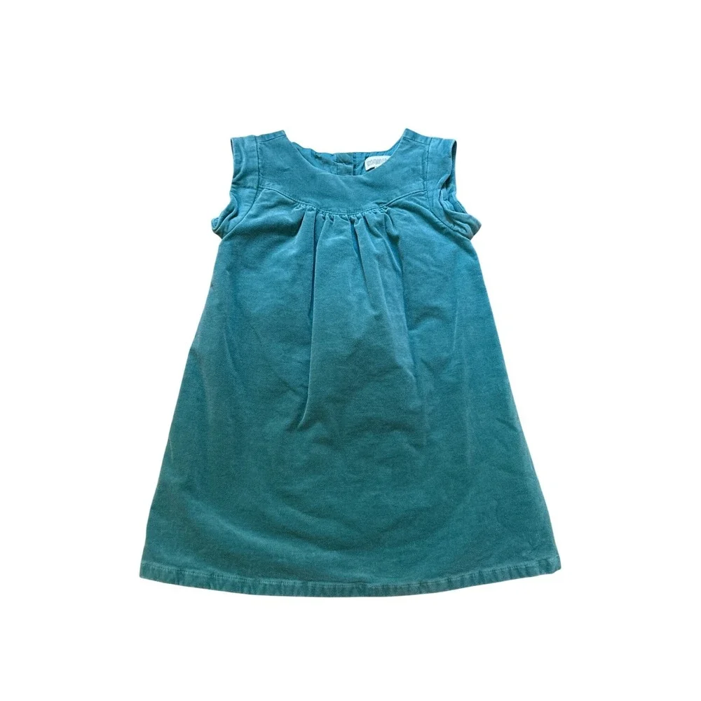 Gymboree Corduroy Dress Toddler Girls Teal Sleeveless Pleated A-Line SIZE 2T